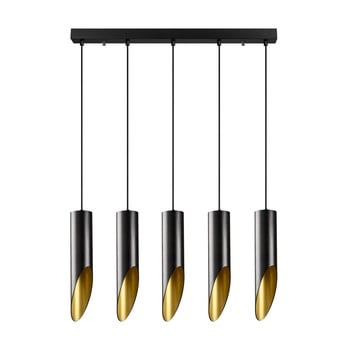 Lustră de 5 becuri opviq lights kesik, negru