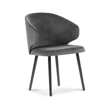 Scaun cu înveliș de catifea windsor & co sofas nemesis, gri închis