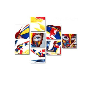 Set tablouri din sticlă insigne abstract