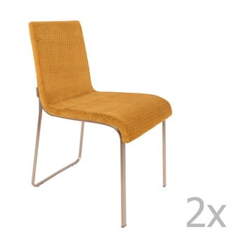 Set 2 scaune dutchbone fiore, galben