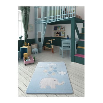 Covor pentru copii confetti sweet elephant, 100 x 150 cm, albastru deschis