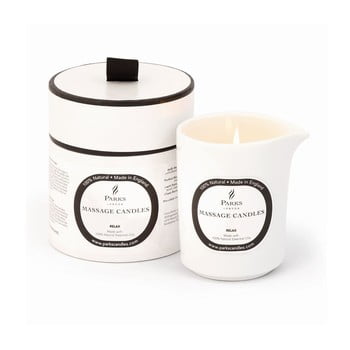 Lumânare pentru masaj parks candles london relax and de-stress, aromă de lavandă și mușețel, ardere 50 de ore