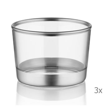 Set 3 pahare pentru shot-uri mia glam silver, ⌀ 8 cm