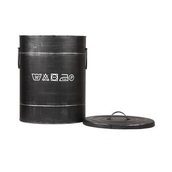 Coș metalic pentru rufe label51, ⌀ 32 cm, negru
