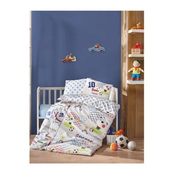 Lenjerie de pat din bumbac pentru copii football, 100 x 150 cm