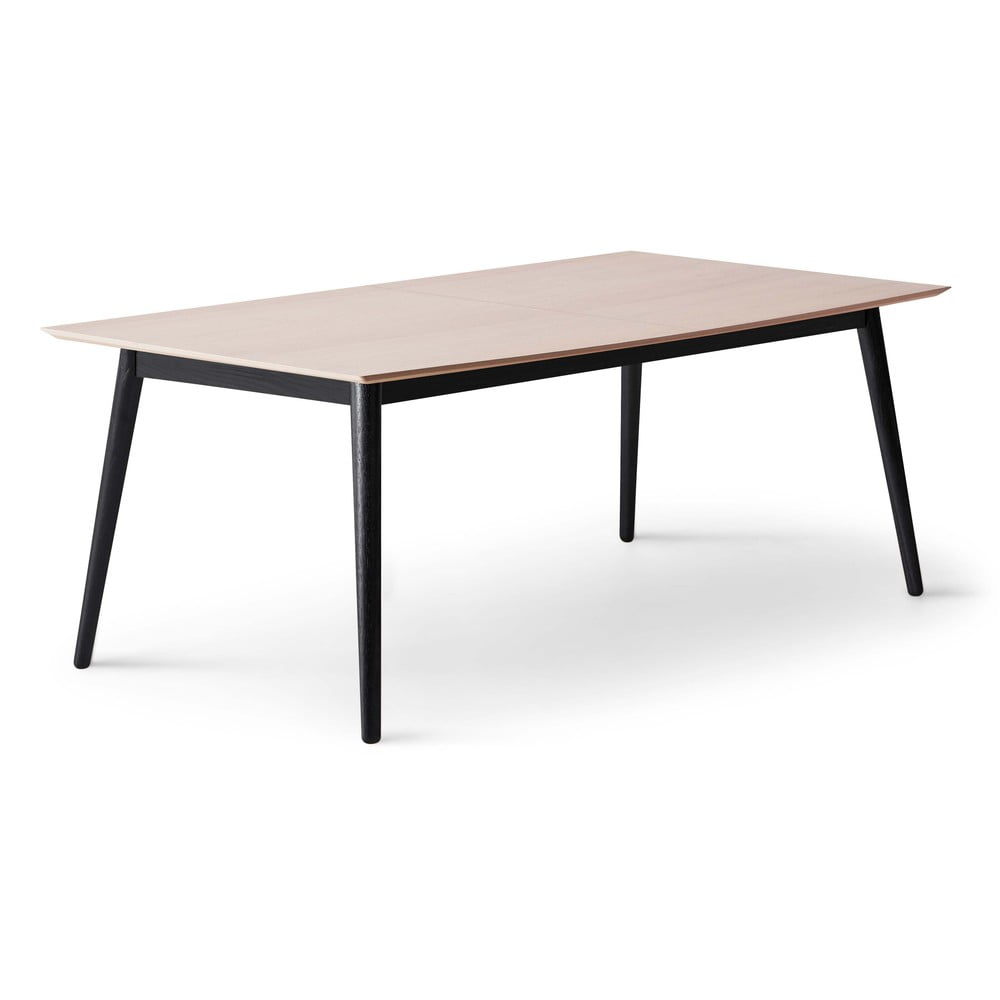 Rozkládací jídelní stůl s deskou v dubovém dekoru v černo-přírodní barvě 100x210 cm Meza – Hammel Furniture
