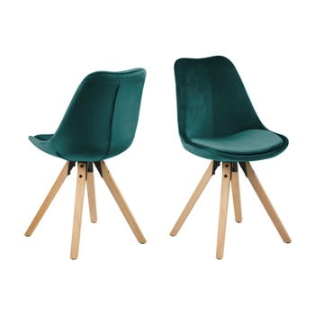 Set 2 scaune actona damia velvet, verde