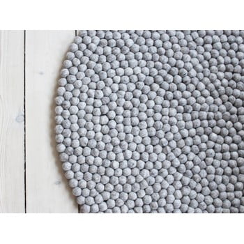 Covor cu bile din lână wooldot ball rugs, ⌀ 140 cm, maro nisip