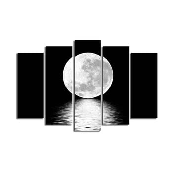 Tablou din mai multe piese white moon, 105 x 70 cm