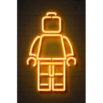 Poster Blue-Shaker Neon Art Lego, 30 x 40 cm