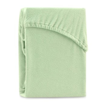 Cearșaf elastic pentru pat dublu AmeliaHome Ruby Light Green, 180-200 x 200 cm, verde deschis