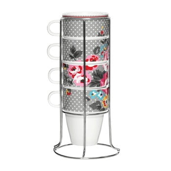 Set 4 căni cu suport Premier Housewares Pippa Mugs, 330 ml