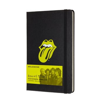 Caiet moleskine rolling stones, 240 pag., hârtie dictando, copertă rezistentă, negru
