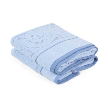 Set 2 prosoape din bumbac sultan, 50 x 90 cm, albastru