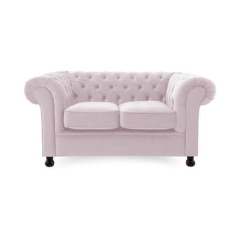 Canapea 2 locuri vivonita chesterfield, mov deschis
