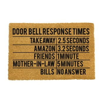 Covoraș intrare din fibre de cocos artsy doormats door bell response times, 40 x 60 cm