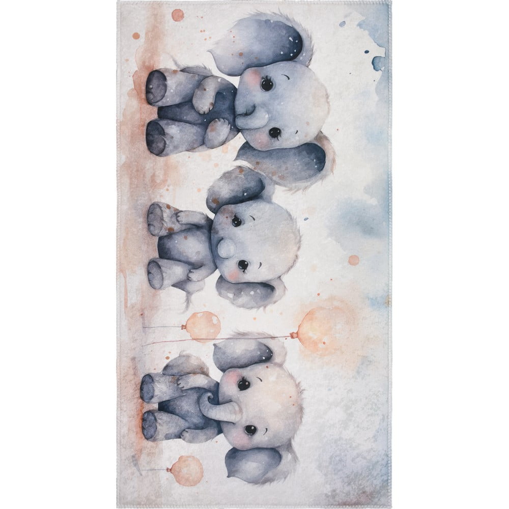 Světle šedý dětský koberec 80x150 cm Baby Elephants – Vitaus
