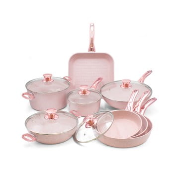 Set oale și tigăi, 8 piese Bisetti Stonerose Rose Filippo