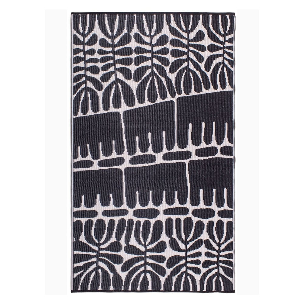 Černý oboustranný venkovní koberec z recyklovaného plastu Fab Hab Serowe Black, 150 x 240 cm