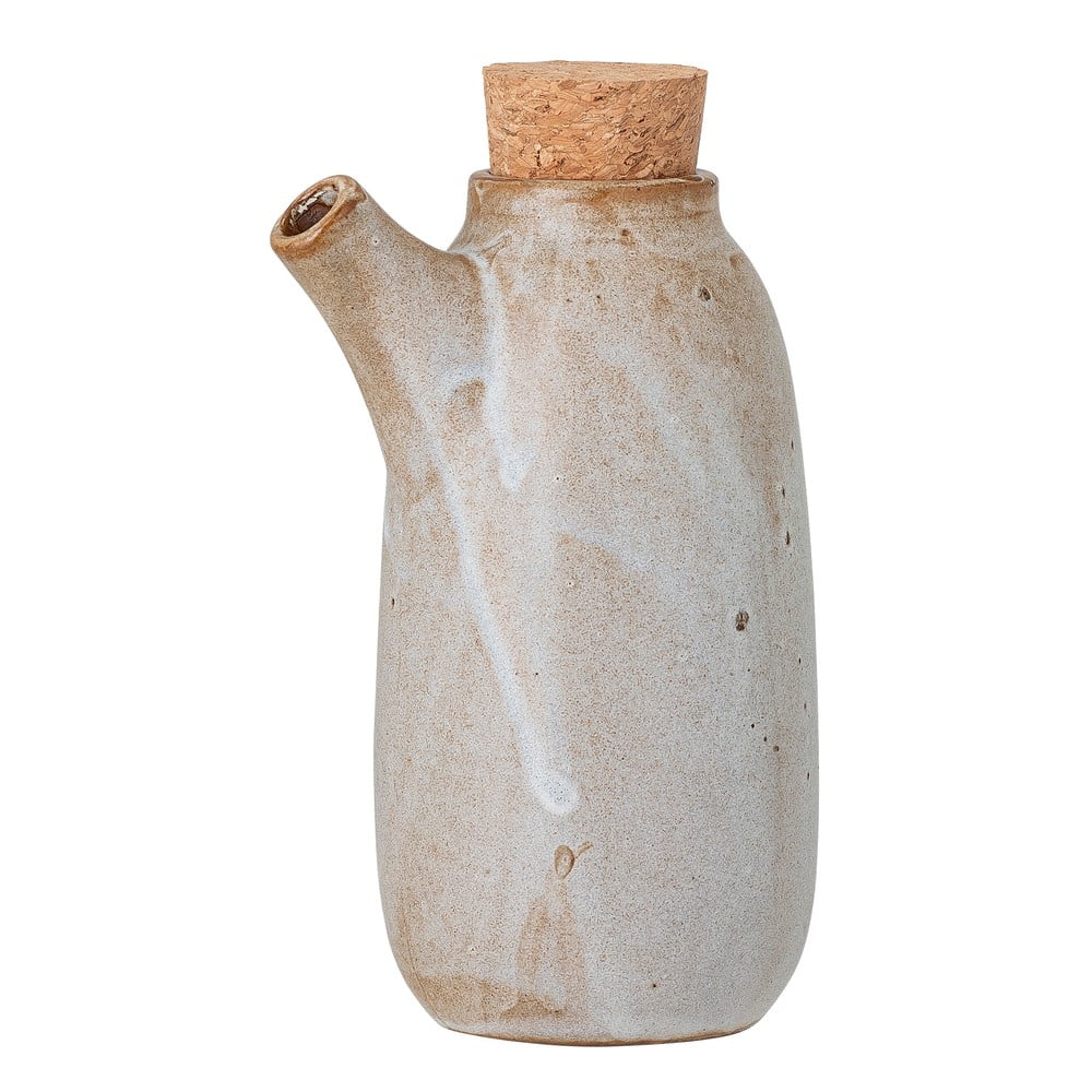 Béžovo-bílá kameninová láhev se zátkou Bloomingville Masami, 600 ml