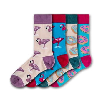 Set 4perechi de șosete pentru femei Funky Steps Flamingo, mărime 35 - 39