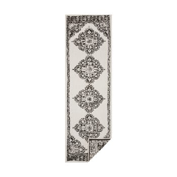 Covor reversibil bougari cofete, 80 x 350 cm, negru-crem