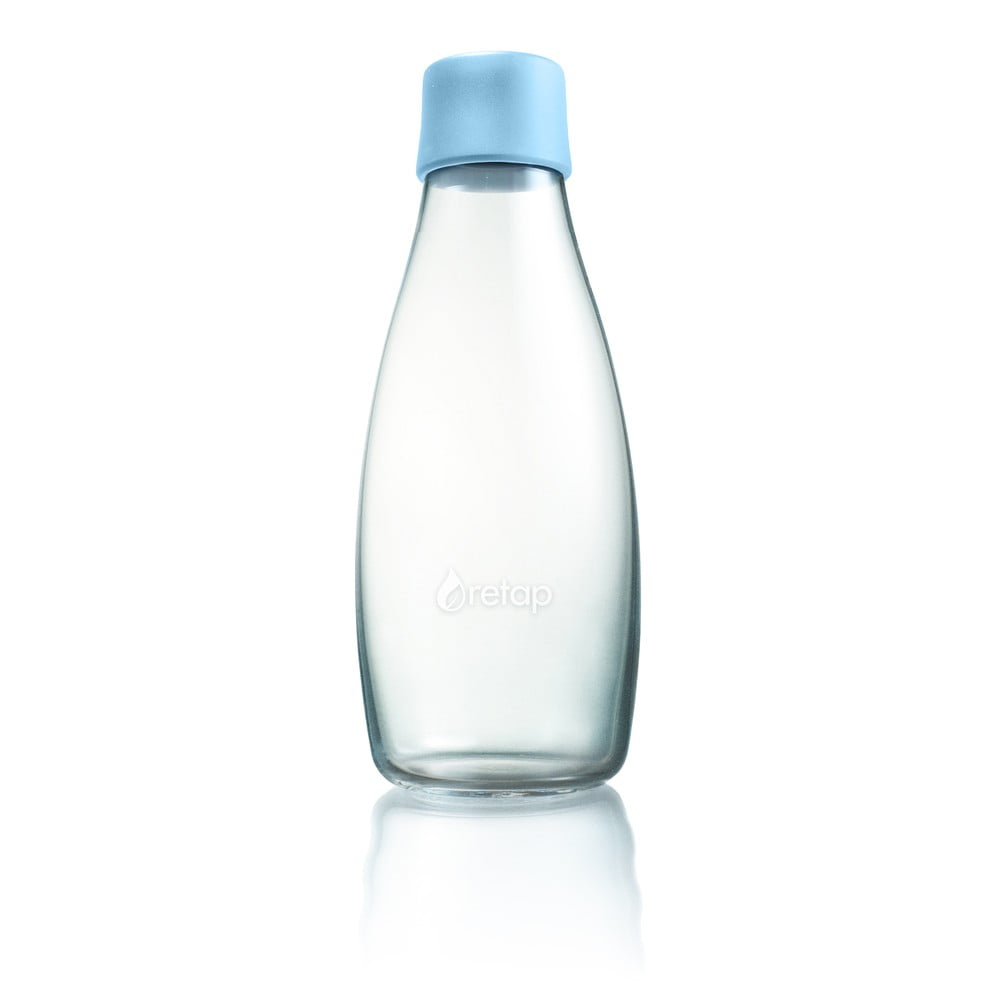 Světle modrá skleněná lahev ReTap s doživotní zárukou, 500 ml