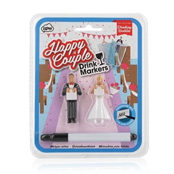 Set 2 semne pentru pahar npw happy couple drinking buddies