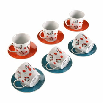 Set 6 cești cu farfurii versa mariposa