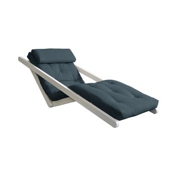 Șezlong extensibil karup design figo white, albastru petrol