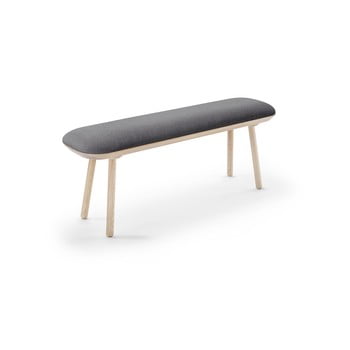 Bancă tapițată emko naïve, 140 cm, gri-natural