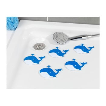 Set 5 suporturi antiderapante pentru cadă wenko whale, albastru