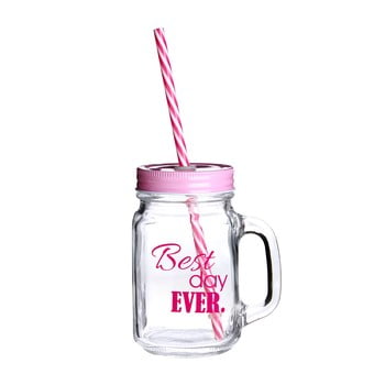 Pahar cu pai și capac premier housewares best day, 450 ml