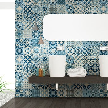 Set 60 autocolante de perete ambiance cement tiles riana, 15 x 15 cm