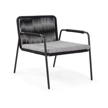 Fotoliu din metal la forma seymour, negru