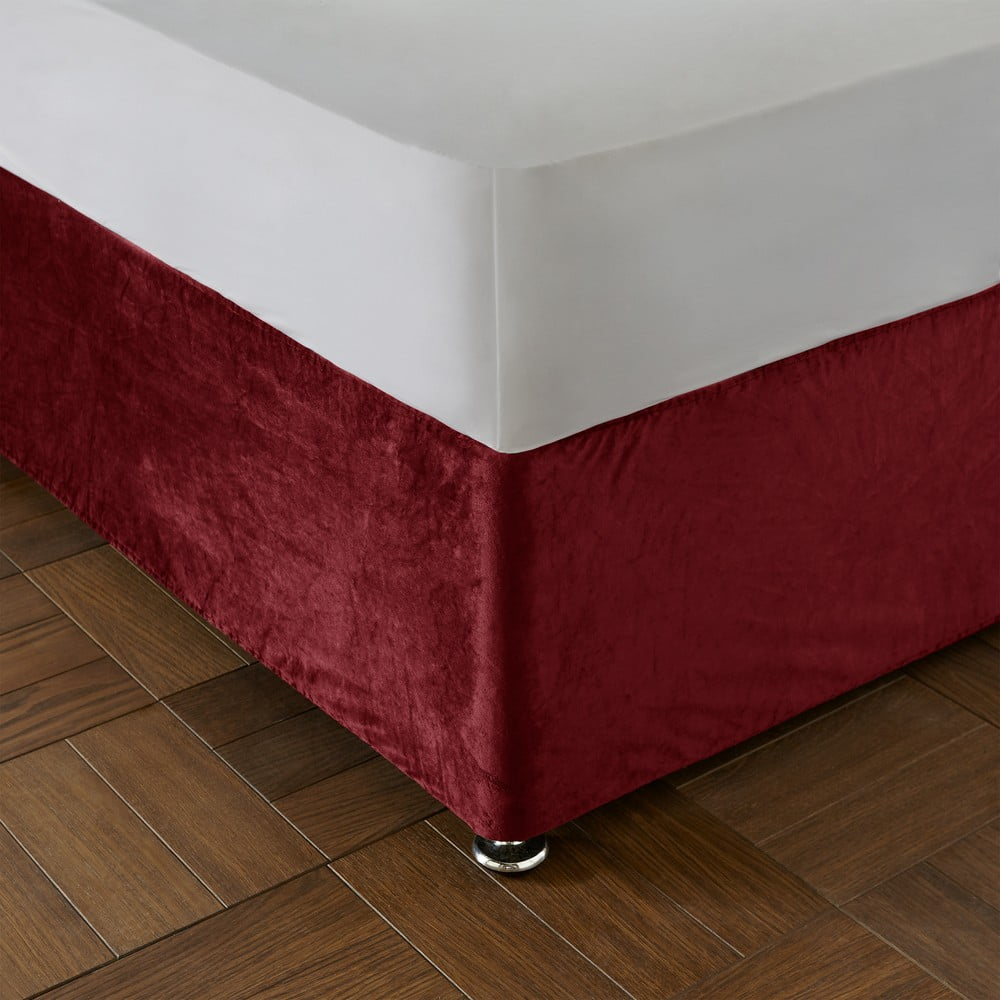 Červený napínací sametový potah na rám postele 152x198 cm Kingsley – Catherine Lansfield