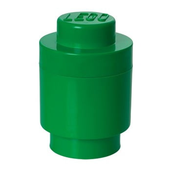 Cutie depozitare rotundă LEGO®, verde, ⌀ 12,5 cm