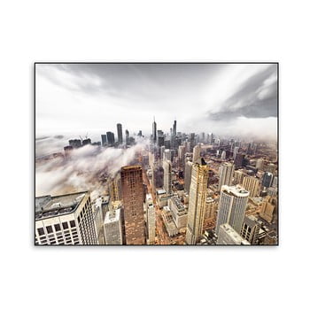 Tablou din sticlă styler silver golden city, 121 x 81 cm