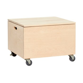 Cutie pentru depozitare pe roți din lemn de stejar hübsch oak wooden box