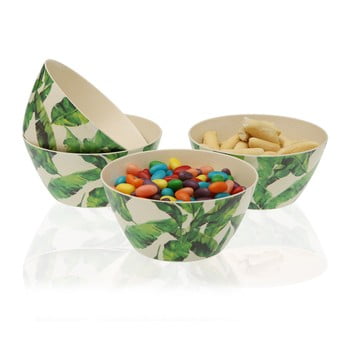 Set 4 boluri din bambus versa leaves