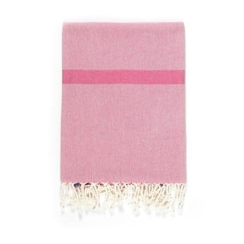 Prosop de plajă kate louise cotton collection line, 100 x 180 cm, roz-bej-albastru