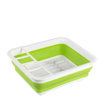 Scurgător pliabil pentru vase wenko rack, alb-verde
