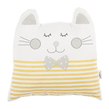 Pernă din amestec de bumbac pentru copii apolena pillow toy big cat, 29 x 29 cm, galben