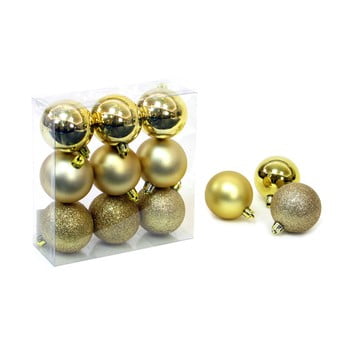 Set 9 decorațiuni de crăciun unimasa caja, auriu