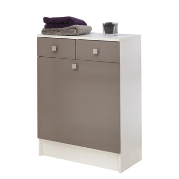 Dulap baie pentru rufe temahome combi, lățime 60 cm, gri - maro
