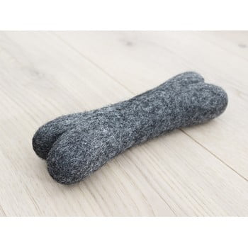 Jucărie în formă de os pentru animale, din lână wooldot pet bones, lungime 22 cm, antracit