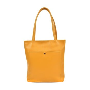 Poșetă din piele roberta m huniya giallo, galben