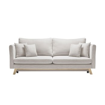 Canapea extensibilă cu 3 locuri Bobochic Paris Triplo, crem