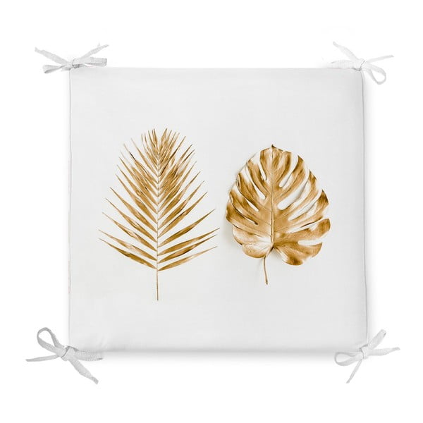 Podsedák s příměsí bavlny Minimalist Cushion Covers Golden Leaves, 42 x 42 cm