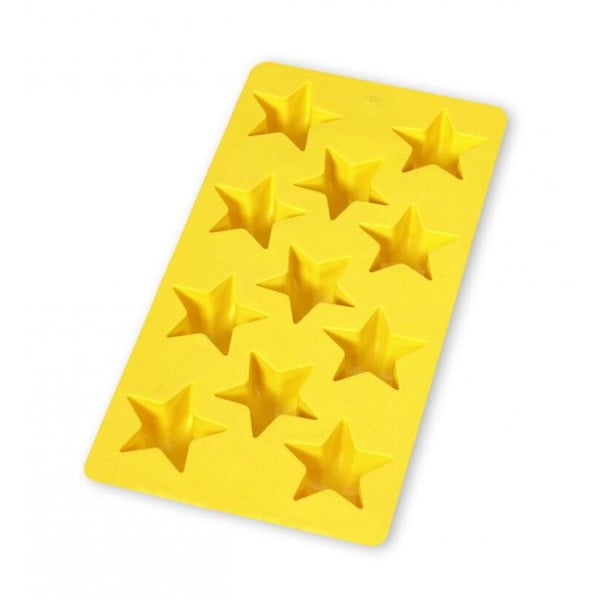 Žlutá silikonová forma na led Lékué Star, 11 kostek